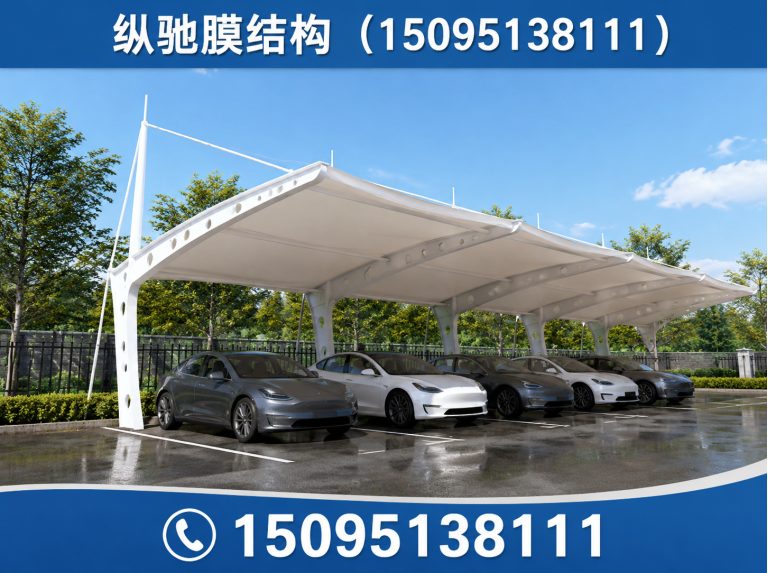 昌乐县膜结构停车棚展示图